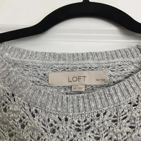 EUC Light Gray Scalloped Hem Sweater - Picture 3 of 4